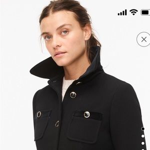 J. Crew Velvet Trimmed Lady Coat in Italian Double-Cloth